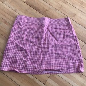 Red and white gingham skirt